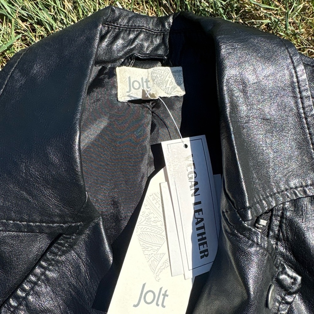 Jolt Black Vegan Leather Moto Jacket